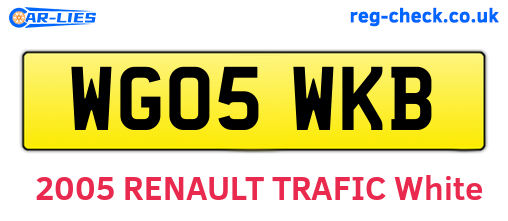 WG05WKB are the vehicle registration plates.