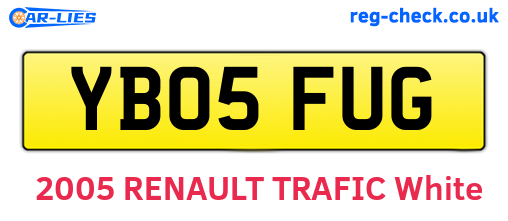 YB05FUG are the vehicle registration plates.