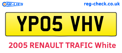 YP05VHV are the vehicle registration plates.