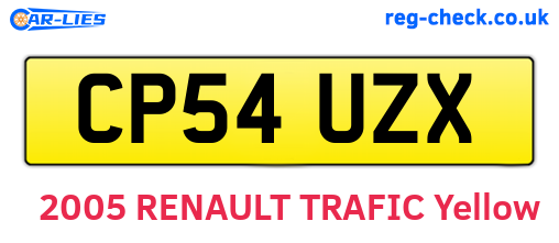 CP54UZX are the vehicle registration plates.