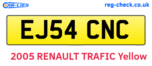 EJ54CNC are the vehicle registration plates.