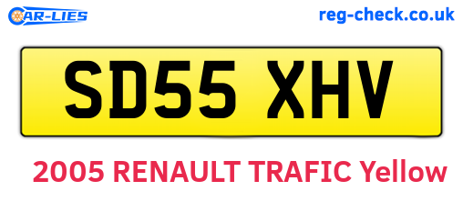 SD55XHV are the vehicle registration plates.