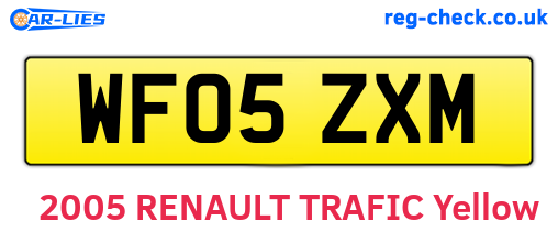 WF05ZXM are the vehicle registration plates.