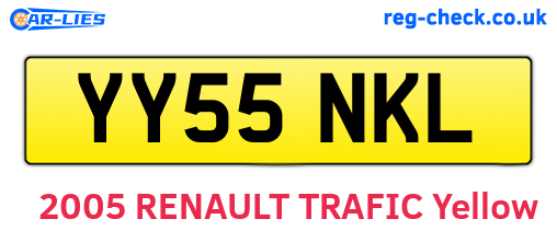 YY55NKL are the vehicle registration plates.