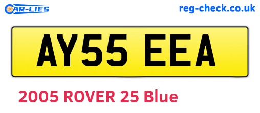AY55EEA are the vehicle registration plates.