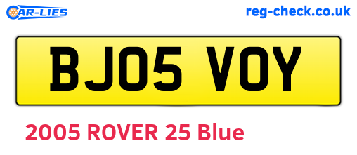 BJ05VOY are the vehicle registration plates.
