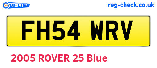 FH54WRV are the vehicle registration plates.