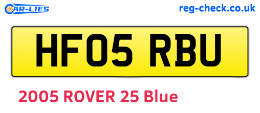 HF05RBU are the vehicle registration plates.