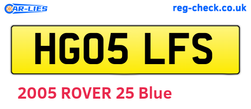 HG05LFS are the vehicle registration plates.