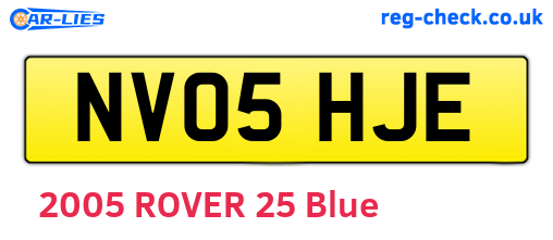 NV05HJE are the vehicle registration plates.