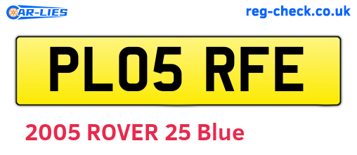 PL05RFE are the vehicle registration plates.
