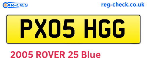 PX05HGG are the vehicle registration plates.