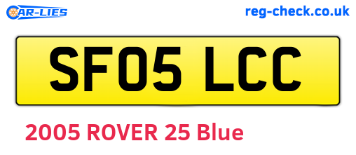 SF05LCC are the vehicle registration plates.