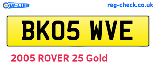 BK05WVE are the vehicle registration plates.
