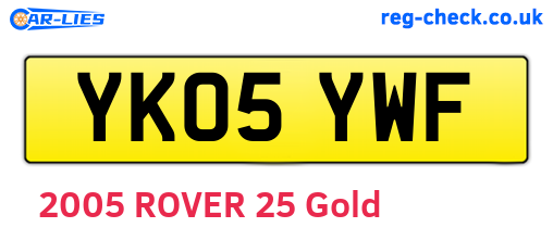 YK05YWF are the vehicle registration plates.
