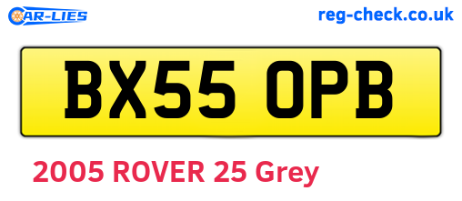 BX55OPB are the vehicle registration plates.