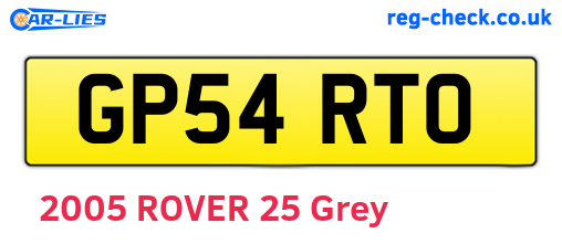 GP54RTO are the vehicle registration plates.