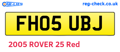 FH05UBJ are the vehicle registration plates.