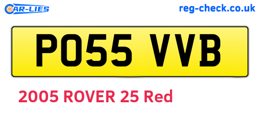 PO55VVB are the vehicle registration plates.