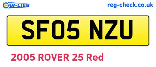 SF05NZU are the vehicle registration plates.