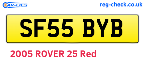 SF55BYB are the vehicle registration plates.