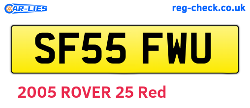 SF55FWU are the vehicle registration plates.