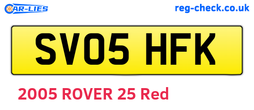 SV05HFK are the vehicle registration plates.