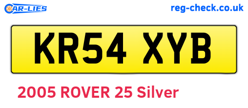KR54XYB are the vehicle registration plates.