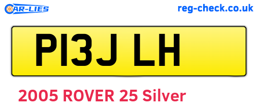 P13JLH are the vehicle registration plates.