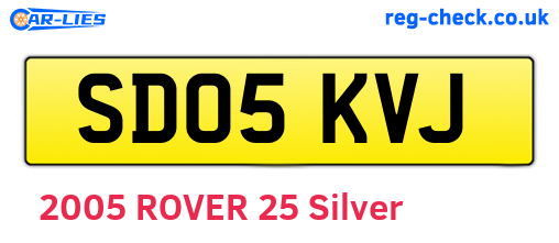 SD05KVJ are the vehicle registration plates.