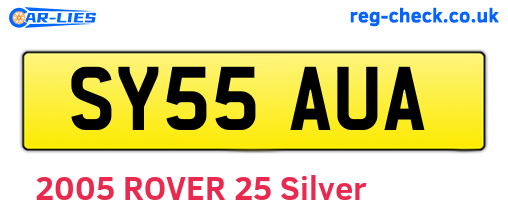 SY55AUA are the vehicle registration plates.