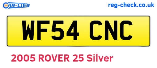 WF54CNC are the vehicle registration plates.