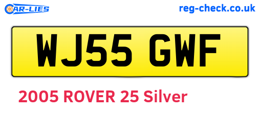 WJ55GWF are the vehicle registration plates.