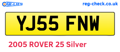 YJ55FNW are the vehicle registration plates.