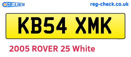KB54XMK are the vehicle registration plates.