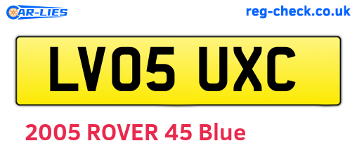 LV05UXC are the vehicle registration plates.