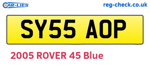 SY55AOP are the vehicle registration plates.