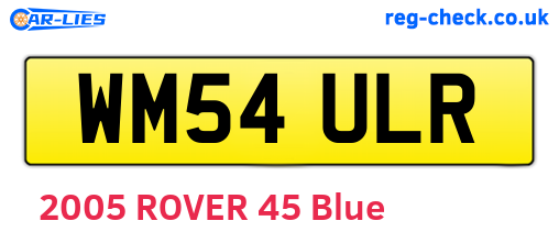 WM54ULR are the vehicle registration plates.