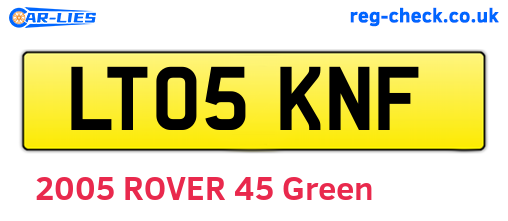 LT05KNF are the vehicle registration plates.