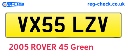VX55LZV are the vehicle registration plates.