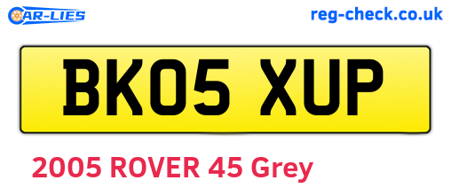 BK05XUP are the vehicle registration plates.