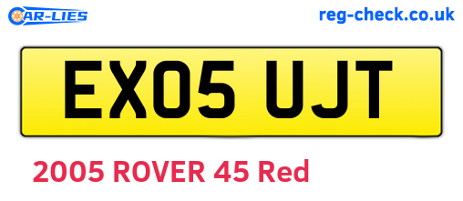 EX05UJT are the vehicle registration plates.