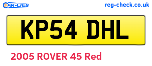 KP54DHL are the vehicle registration plates.