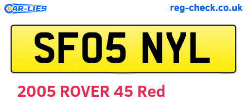 SF05NYL are the vehicle registration plates.