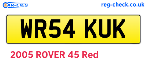 WR54KUK are the vehicle registration plates.