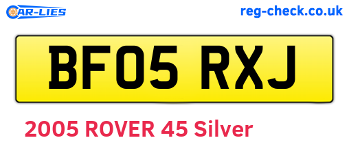 BF05RXJ are the vehicle registration plates.