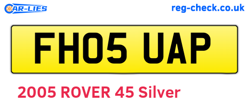 FH05UAP are the vehicle registration plates.