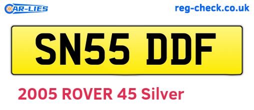 SN55DDF are the vehicle registration plates.