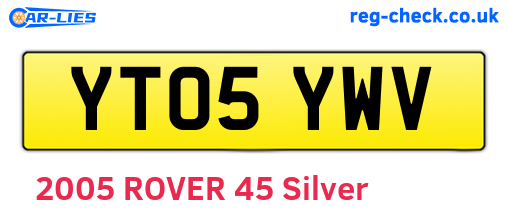 YT05YWV are the vehicle registration plates.