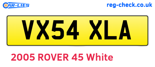 VX54XLA are the vehicle registration plates.